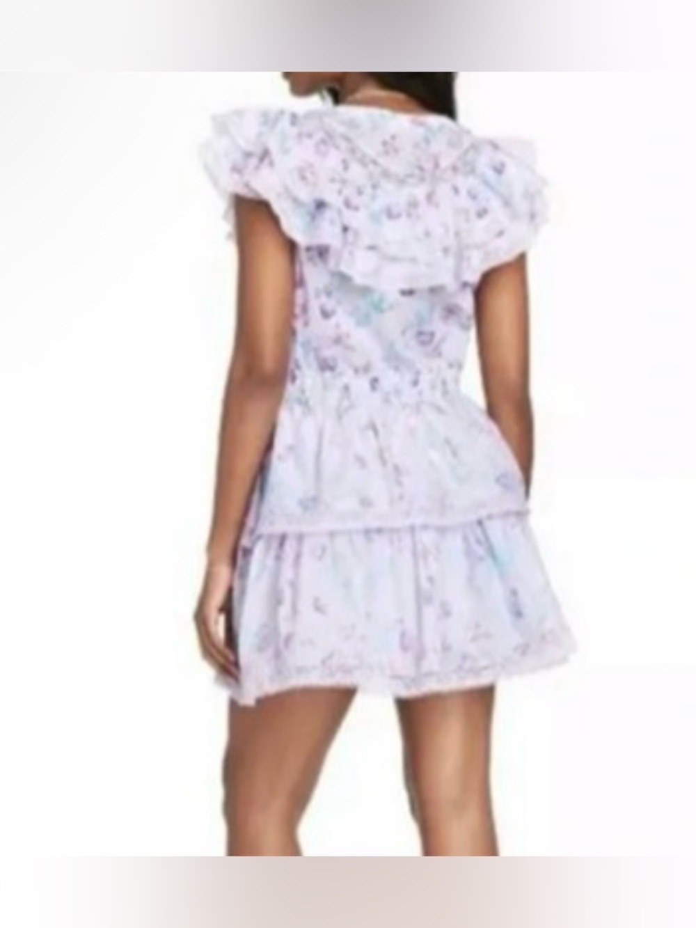 LoveShackFancy x Target Lavender and Blue Floral Lace-Trim Mini Dress - Size S - Picture 2 of 6